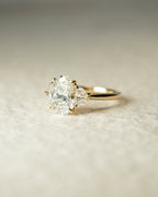 1.0-2.0 CT Oval ⁠Cut Lab Grown Diamond Three Stone Engagement Ring