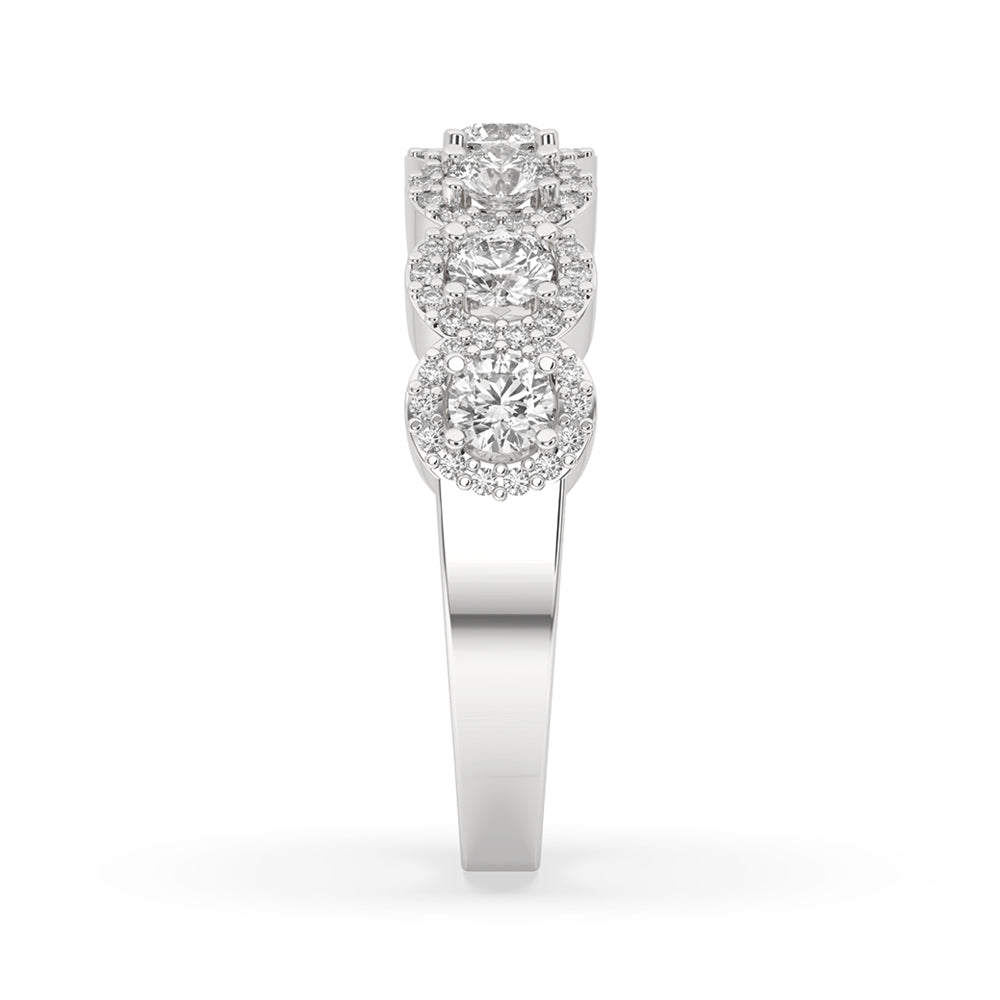 Half Eternity Round Cut Wedding Band