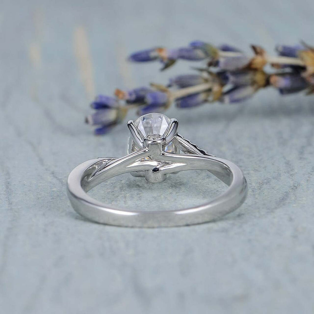 1.50 CT twist Style Moissanite Engagement Ring