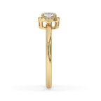 Emerald and Diamond Engagement Ring in Claw Prong