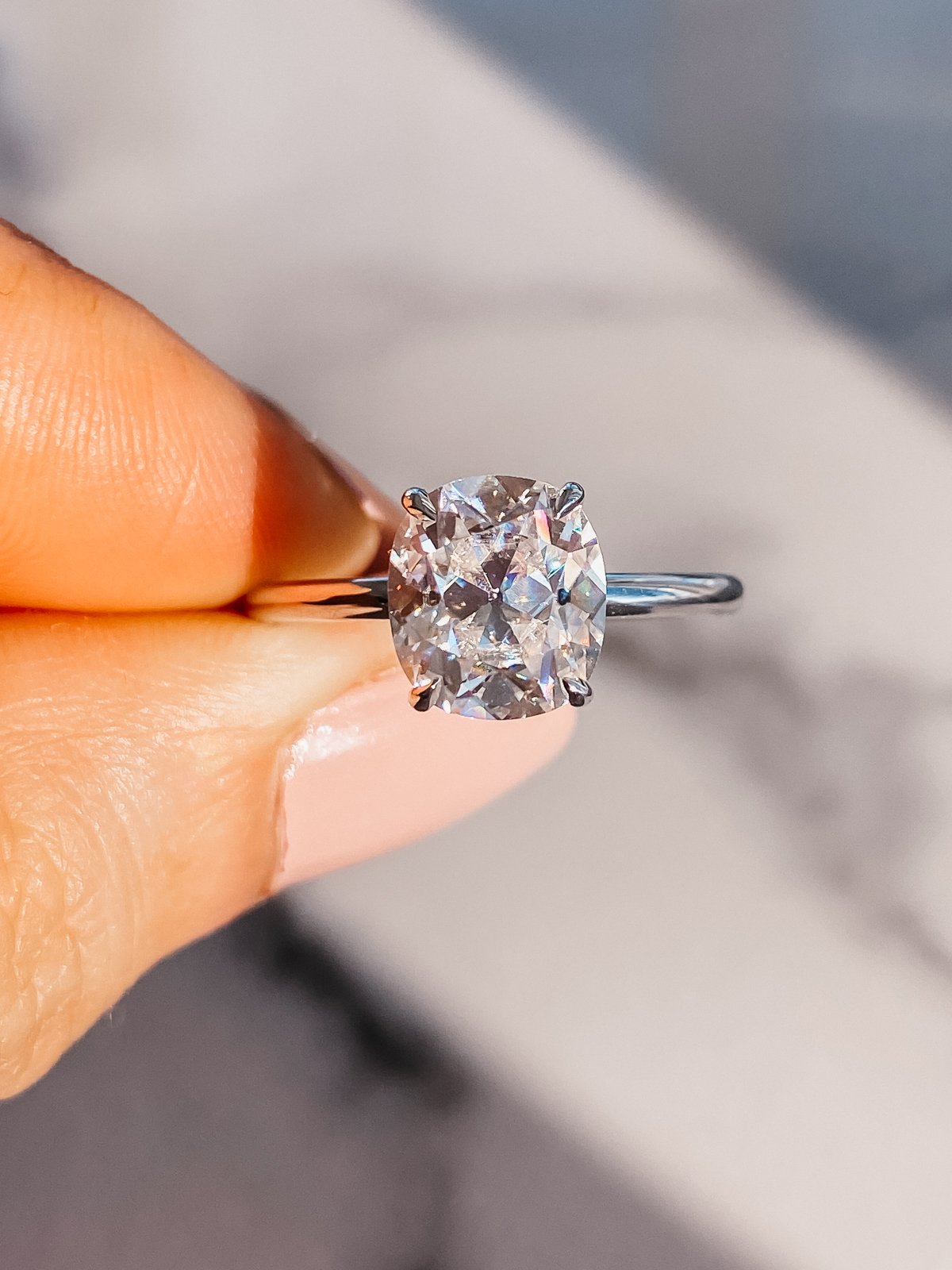 1.50 CT Elongated Cushion Cut Moissanite Hidden Halo Engagement Ring