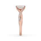 Twisted engagement ring - Emerald Cut Diamond