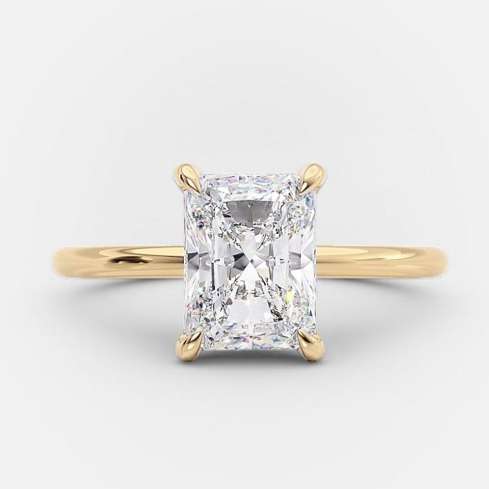 2.0 CT Radiant Cut Moissanite Solitaire Engagement Ring