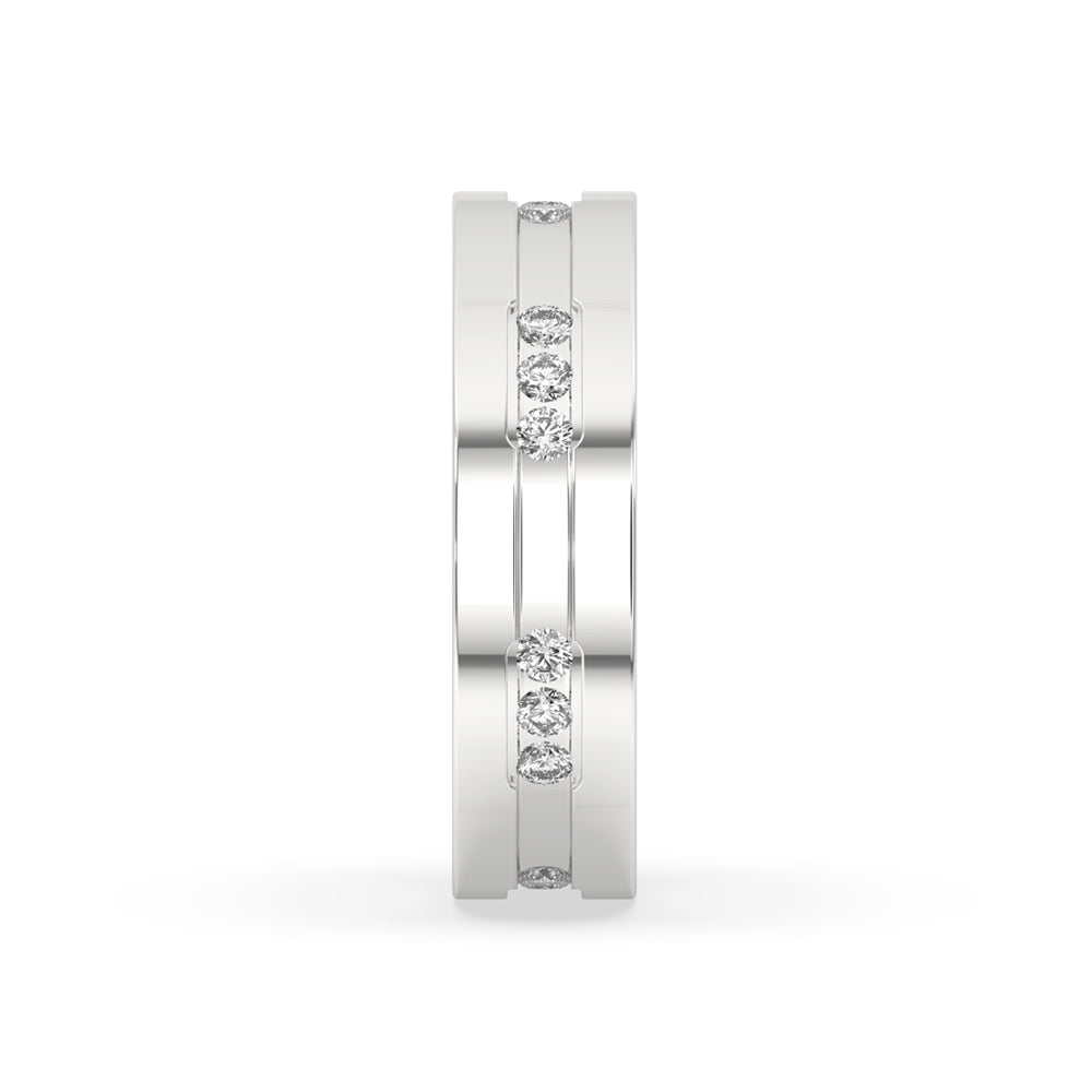 Matte Finish White Gold Wedding Band