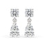 White Gold Drop Earrings - Pear & Round Diamond