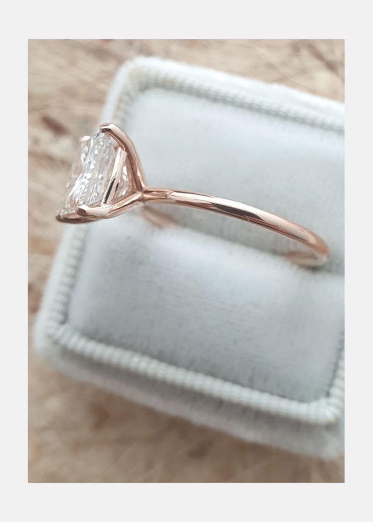 2.13 CT Princess Cut Moissanite Solitaire Engagement Ring