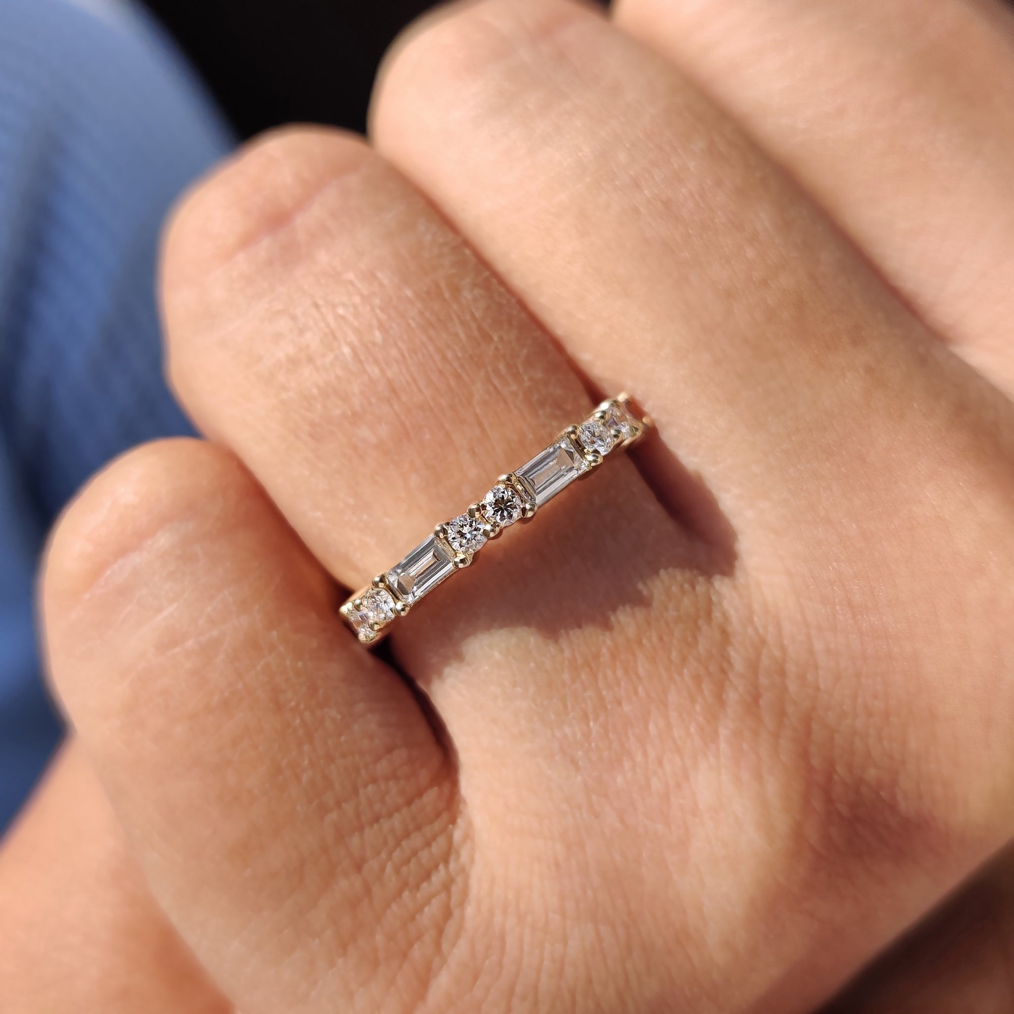 Baguette And Round Wedding Band