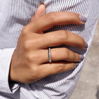 Knife Edge Wedding Band - Pave Diamond