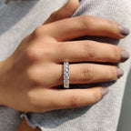 Jubilee Cut Moissanite Wedding Band In Full Eternity Style