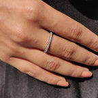 White Gold Eternity Band With Round Moissanite