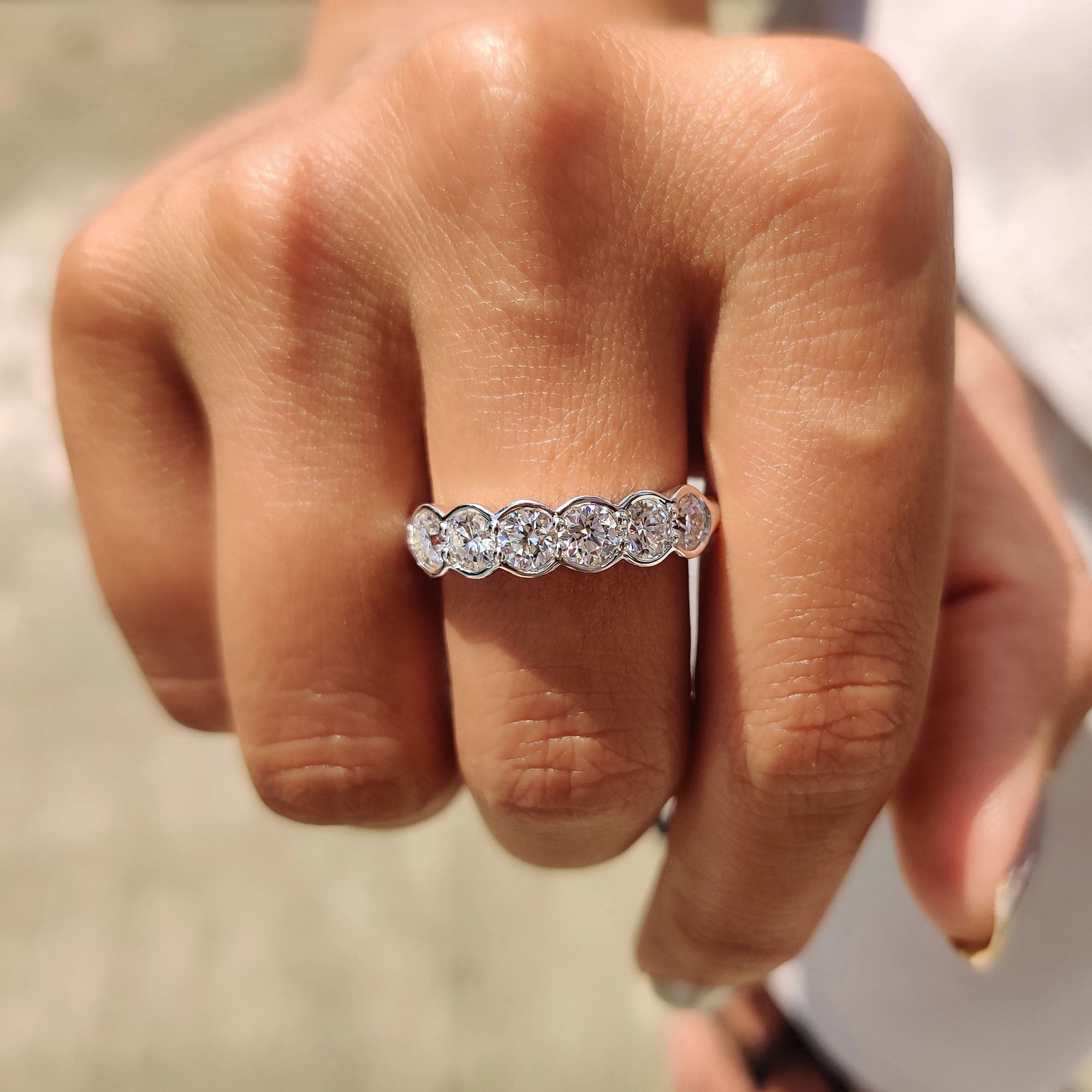 Half Eternity Bezel Set Diamond Band