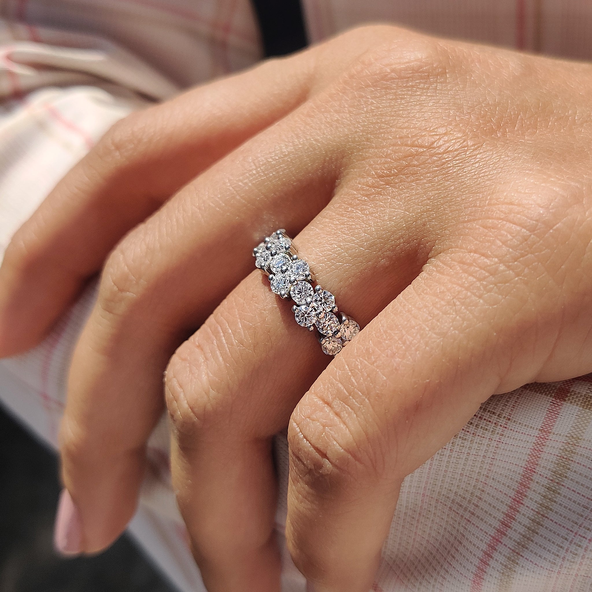 Garland Eternity Band with Round Moissanite Stone