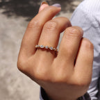 Milgrain Wedding Band With Marquise Shaped Outline
