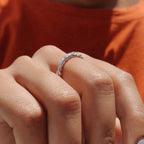 Twisted Eternity Band With Round Moissanite