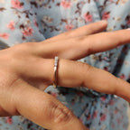 Round Moissanite Semi Eternity Band