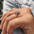 Marquise Cut Solitaire Ring With Hidden Halo Design