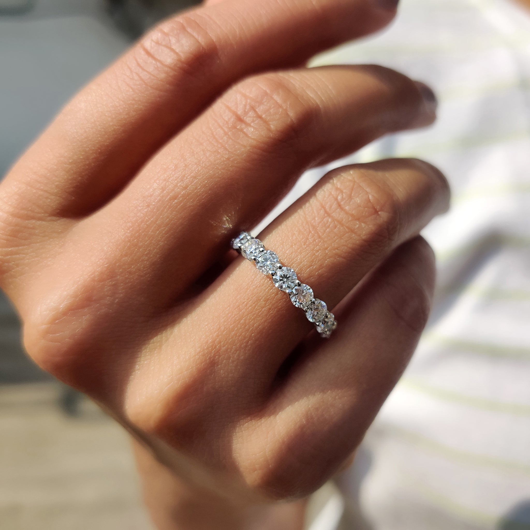 Shared Prong Wedding Band In Full Eternity Main image
