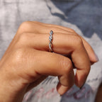 Round Cut Pave Twist Wedding Band