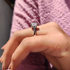 Moissanite Solitaire Ring With portuguese Cut