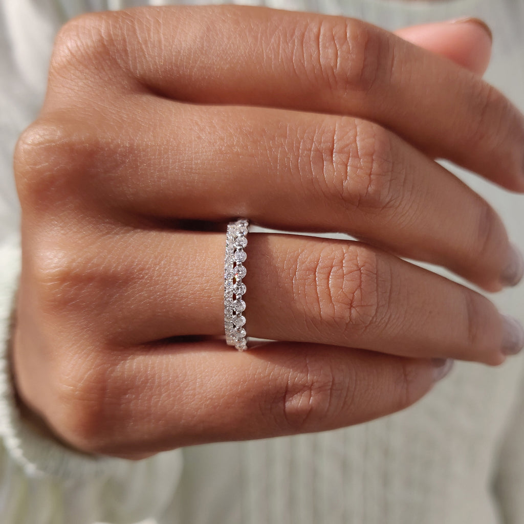 Double Row Round Eternity Band