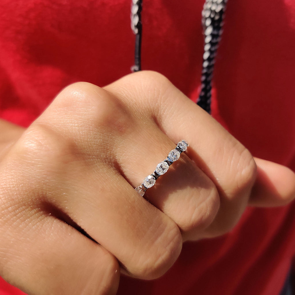 Full Eternity East West Oval Wedding Band