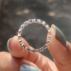 Round Moissanite Bezel Set Wedding Band
