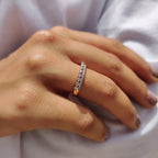 Round Cut Full Eternity Band With Double Row Pave Setting