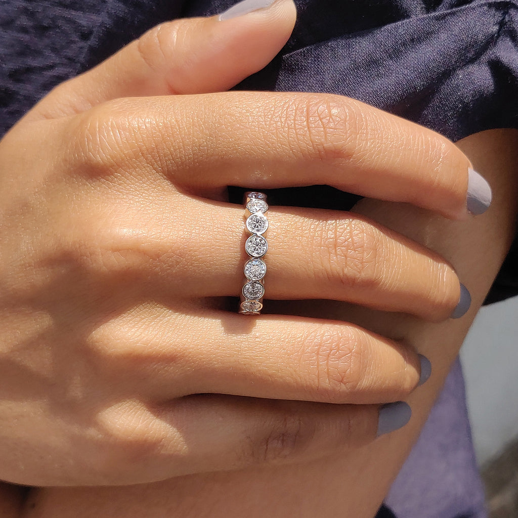 Eternity Wedding Band With Bezel Setting