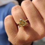 Trillion Cut Engagement Ring With Hidden Halo