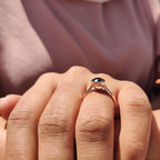 Round Cut Black Moissanite Ring With Solitaire Style