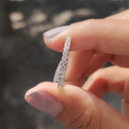 Round Cut White Gold Moissanite Wedding Band