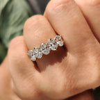 Five Stone Oval Diamond Wedding Band