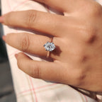 Oval Cut Engagement Ring With Hidden Blue Stone