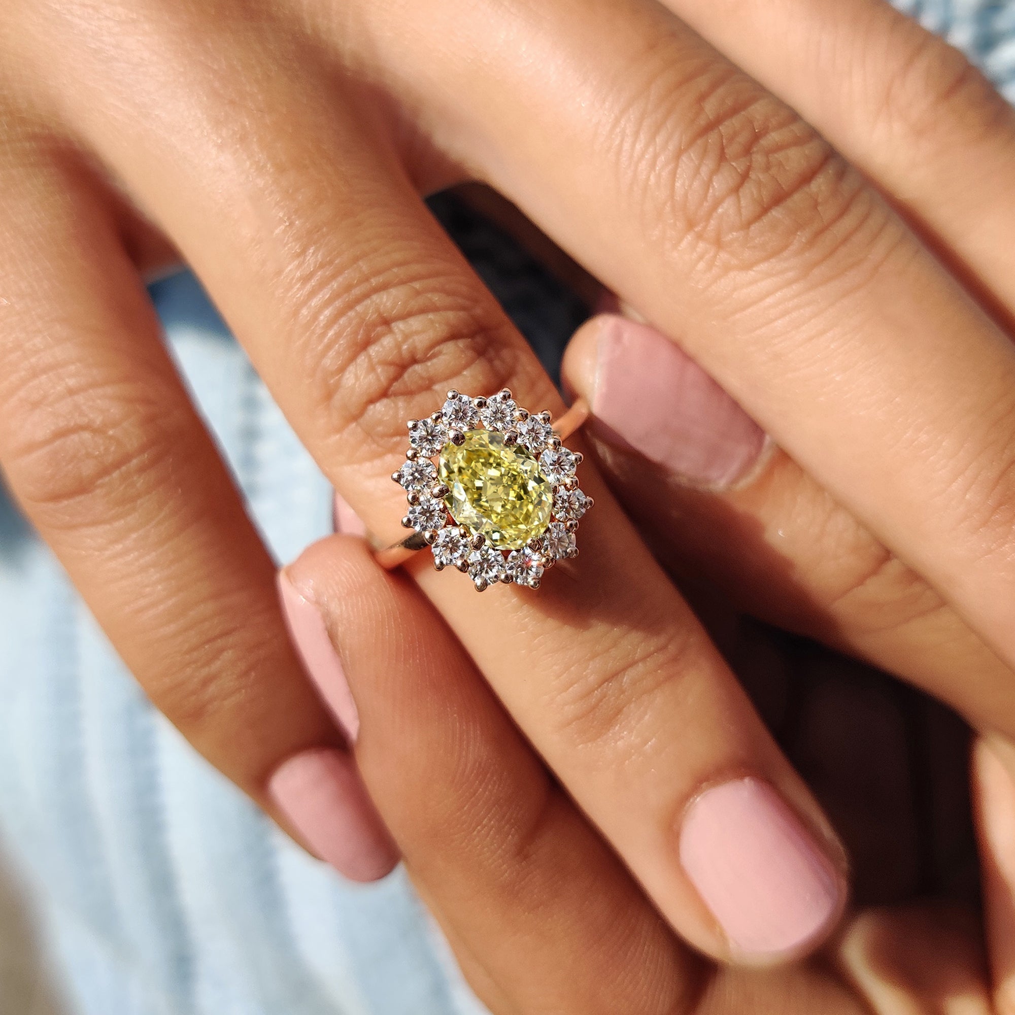 Oval Cut Rose Gold Engagement Ring