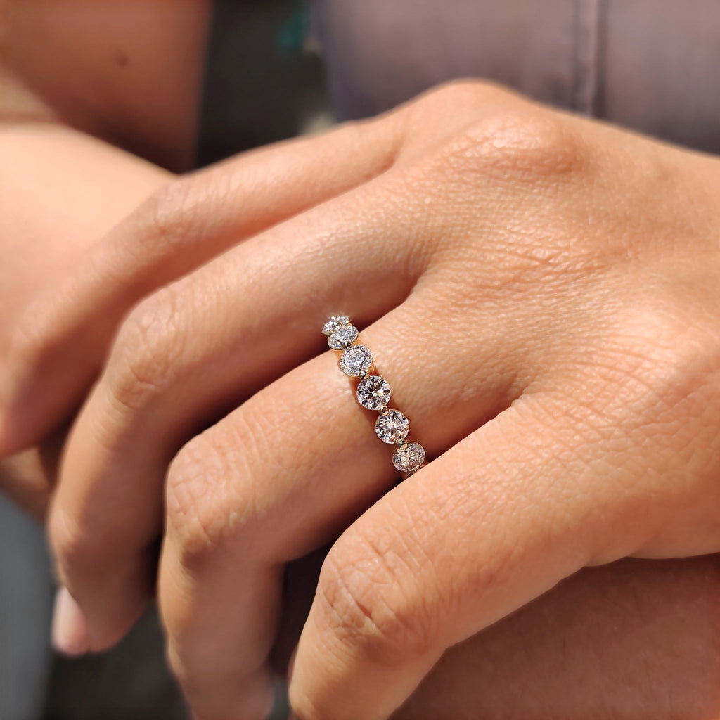 Full Eternity Round Cut Shared Prong Wedding Band