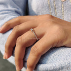 Round Cut Diamond Simple Yellow Gold Wedding Band