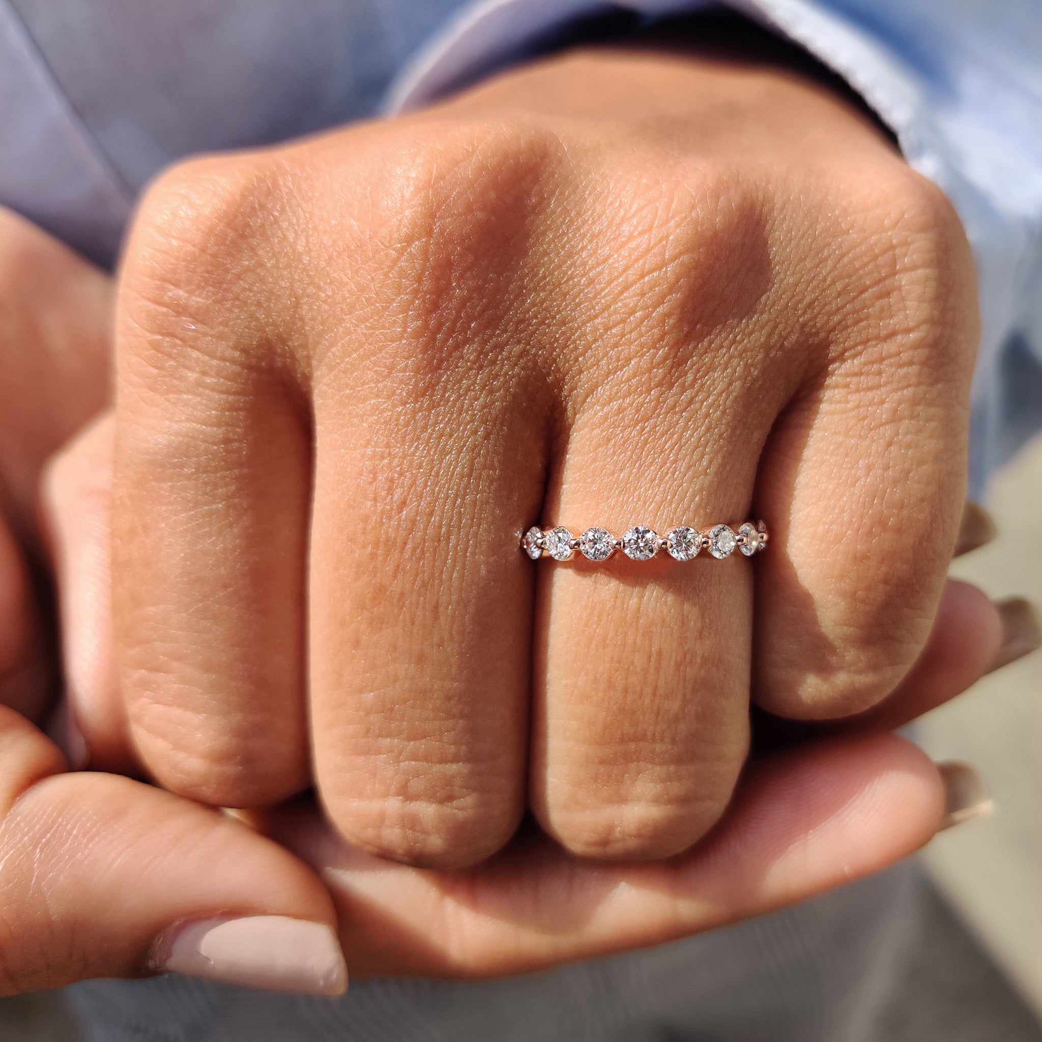 Yellow Gold Wedding Band – Round Old Mine Cut