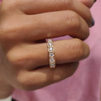 Half Eternity Band In Square Bezel Box Setting