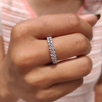 White Gold Band - 3/4 Eternity Style