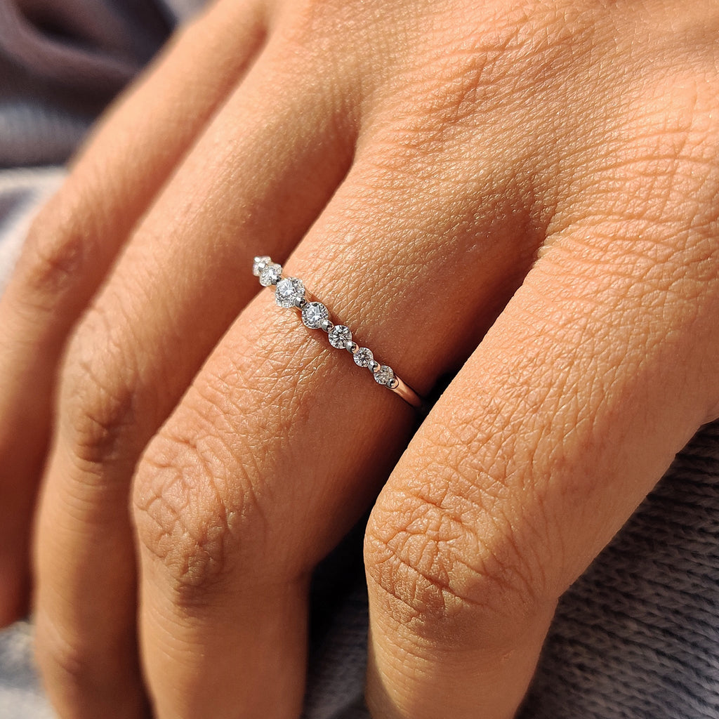 Shared Prong Eternity Band In White Gold
