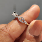 Twisted Diamond Wedding Band With Round Cut