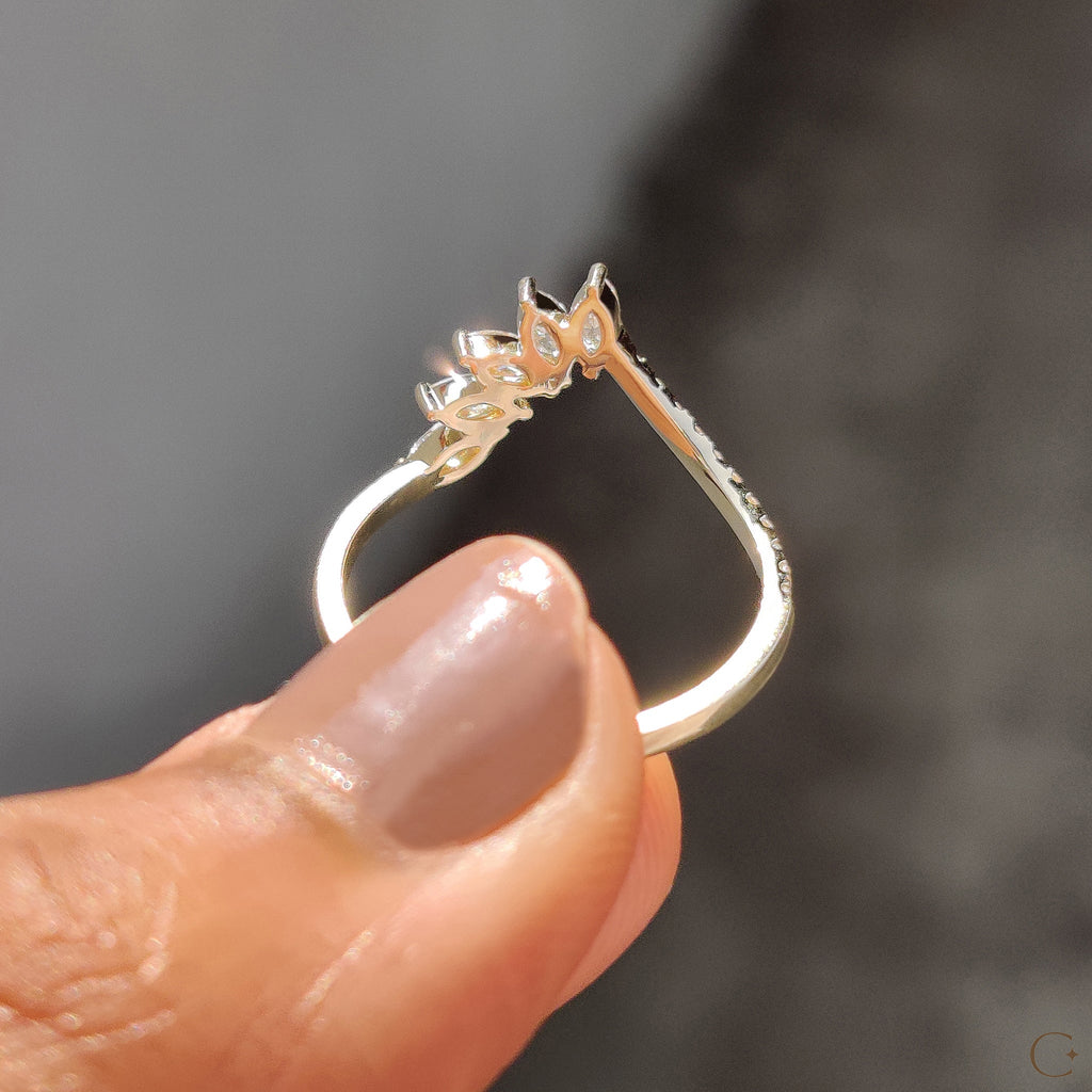 Tiara Wedding Band in Marquise and Round Diamond