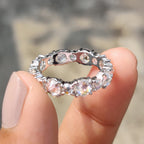 Round Rose Cut Eternity Band In Secure Claw Prong