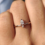 2 Stone Engagement Ring With Pear and Round Diamond