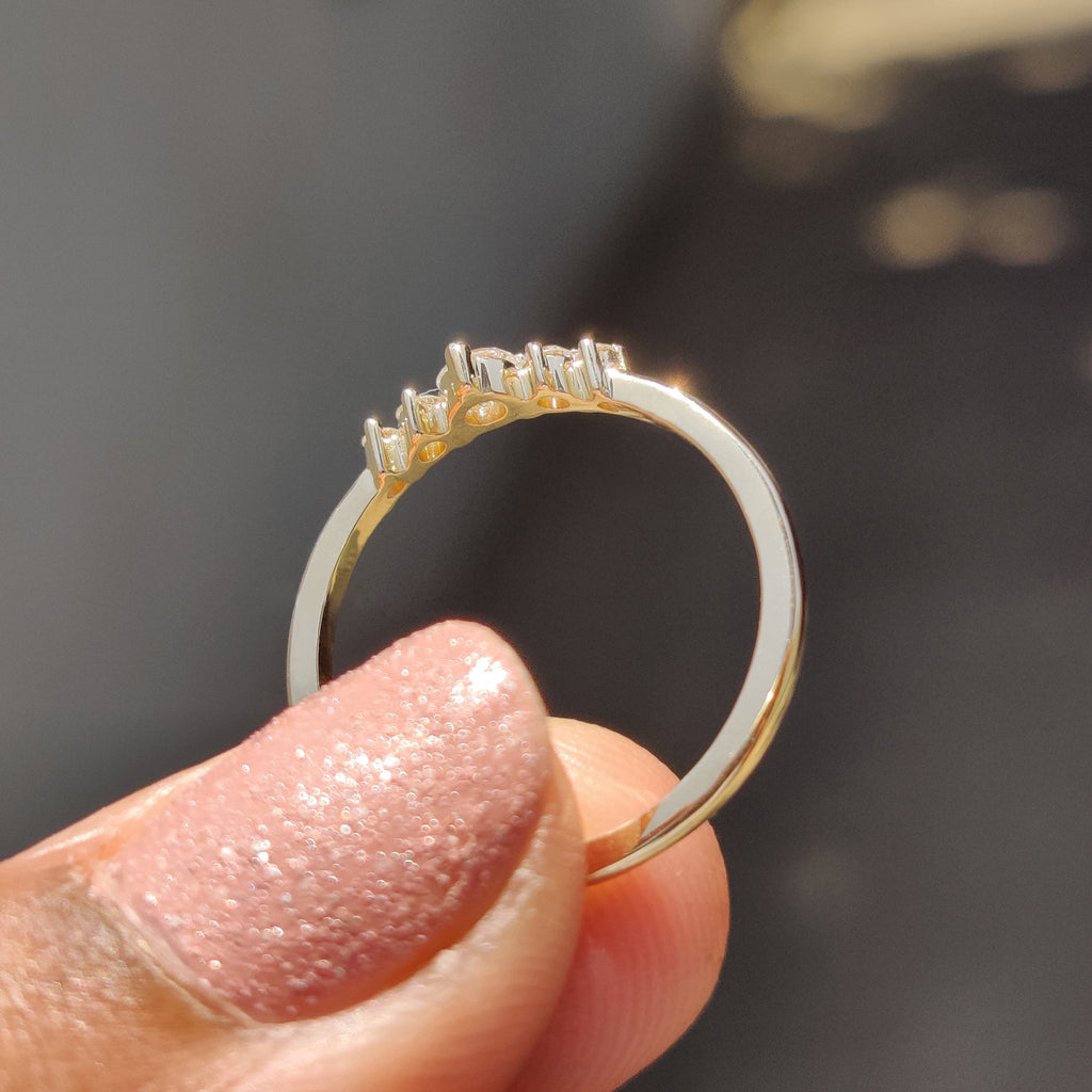 5 Stone Wedding Band with Round Diamonds