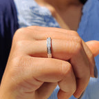 Round Moissanite Channel Set Wedding Band