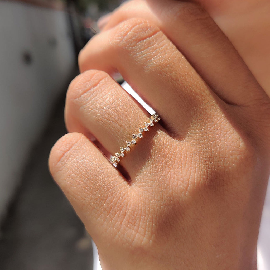 Half Eternity Band - Zig Zag Style