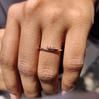 3 Stone Wedding Band - Round Diamonds