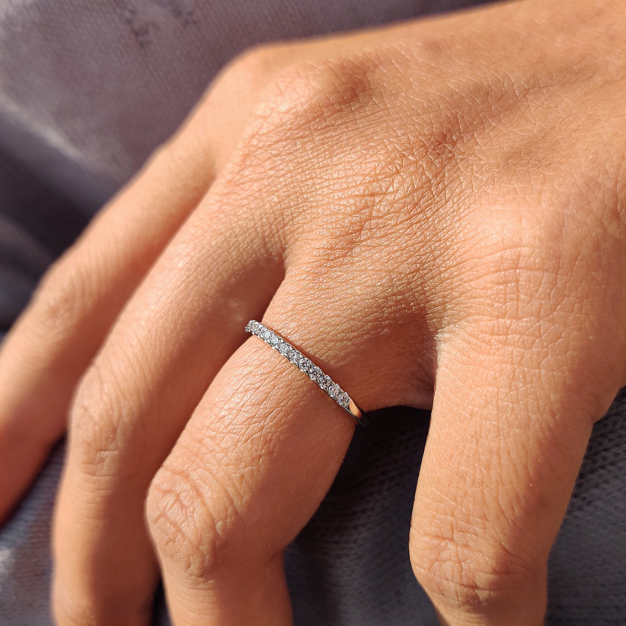 Half Eternity Wedding Band - Round Diamonds