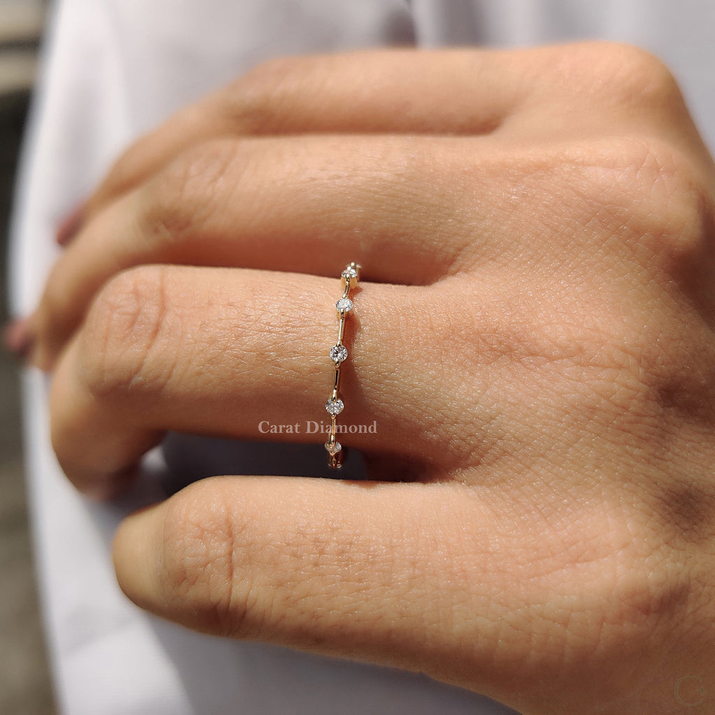 Round Diamond Eternity Band in Distance Pave Style